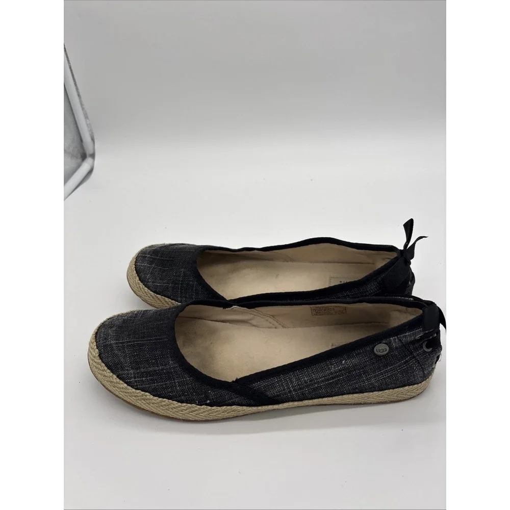UGG Women's Flat  Canvas‎ Espadrille Slip Ons Size 7.5 - Picture 3 of 9